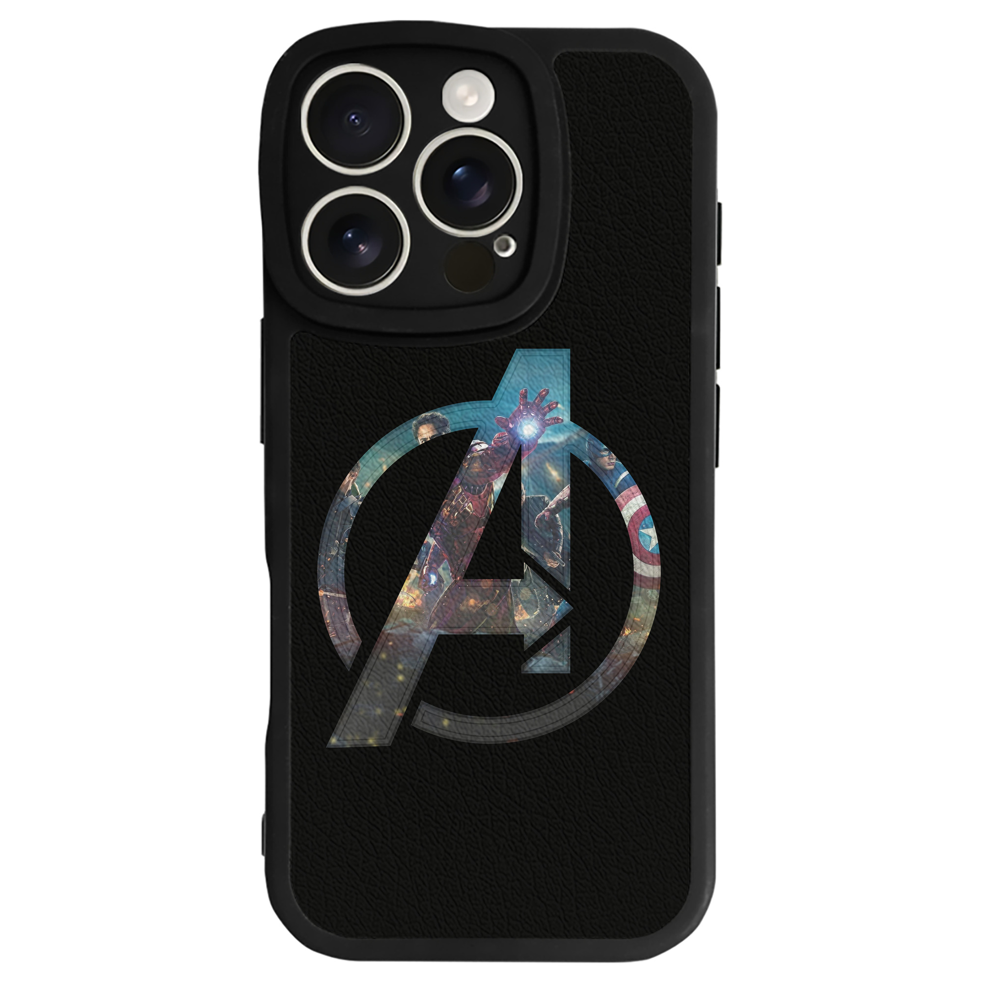 （画像用） アベンジャーズ The Avengers 【iPhone 16シリーズ対応】シリコンスマホケース（レザー調） 材質：シリコン